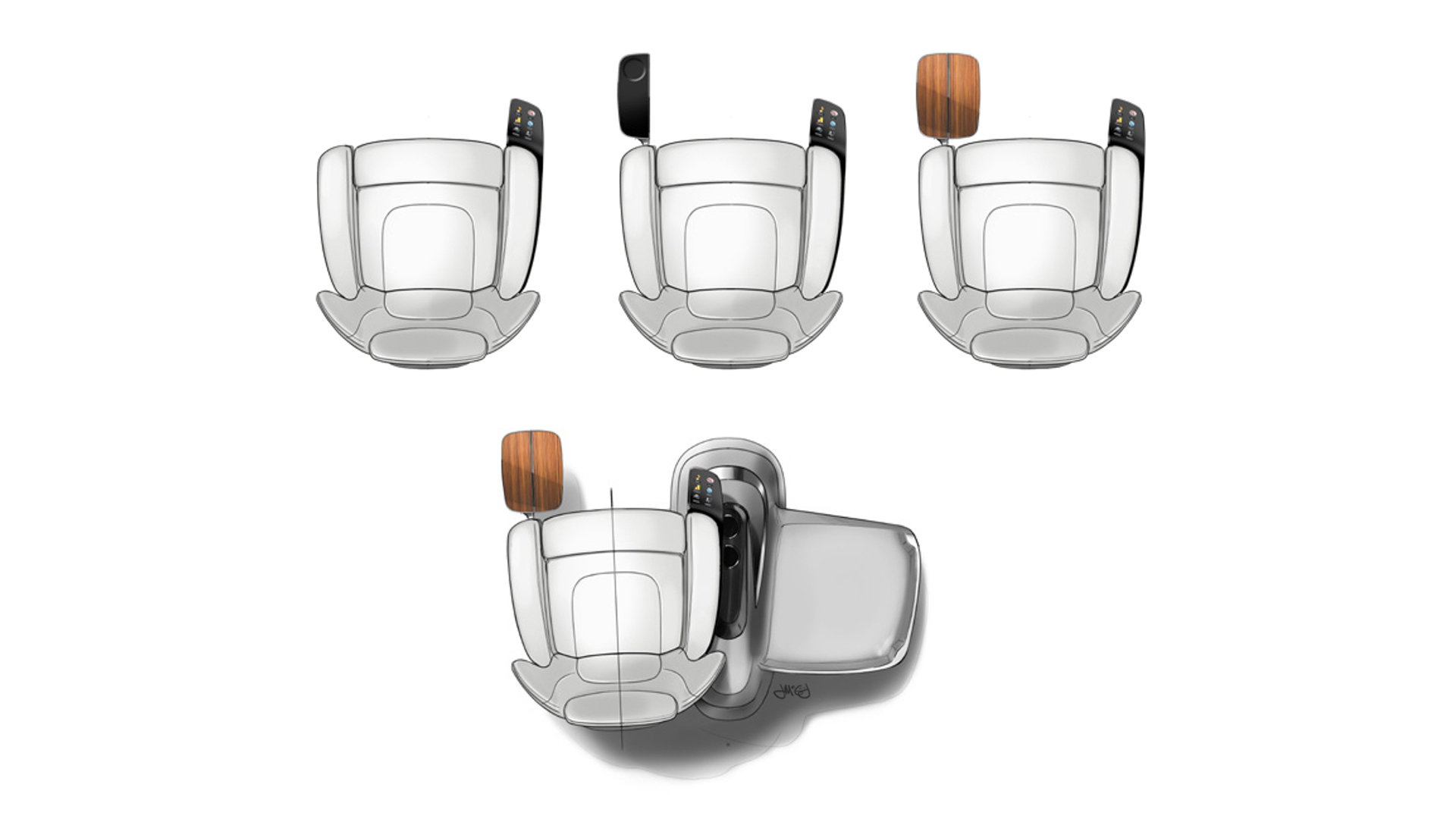 Autonomous Interior Rear Seat Module Plan Views